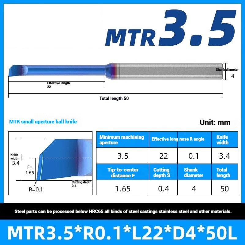 1122-MTR Small Bore Boring Tools Precision Boring Tools for Wear-Resistant Steel CNC Boring Bars Tungsten Carbide Alloy Shock-Resistant Miniature Turning Tools Shandong Denso Pricision Tools Co.,Ltd.